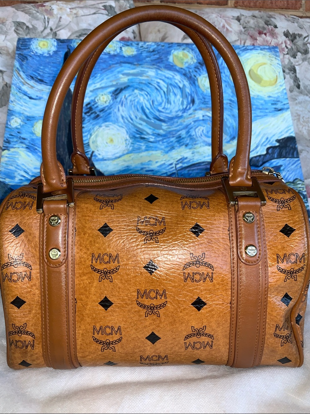 MCM Cognac Boston. with Charm - Picture 2 of 16